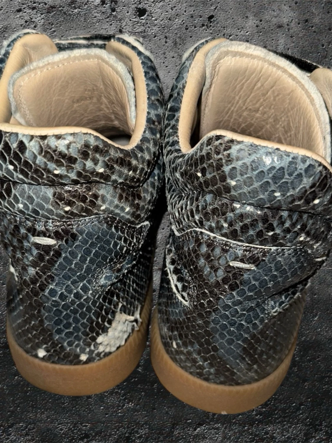 Maison Margiela python tripple straps high top gats - 2
