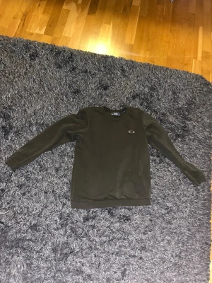 Sweatshirt från Jack & Jones - Säljer en olivgrön sweatshirt från Jack & Jones i storlek 176 (Medium). Tröjan har rund halsringning, långa ärmar och en liten logga på bröstet. Tillverkad i mjuk bomull som är skön att ha på sig. Perfekt till höst och vår!