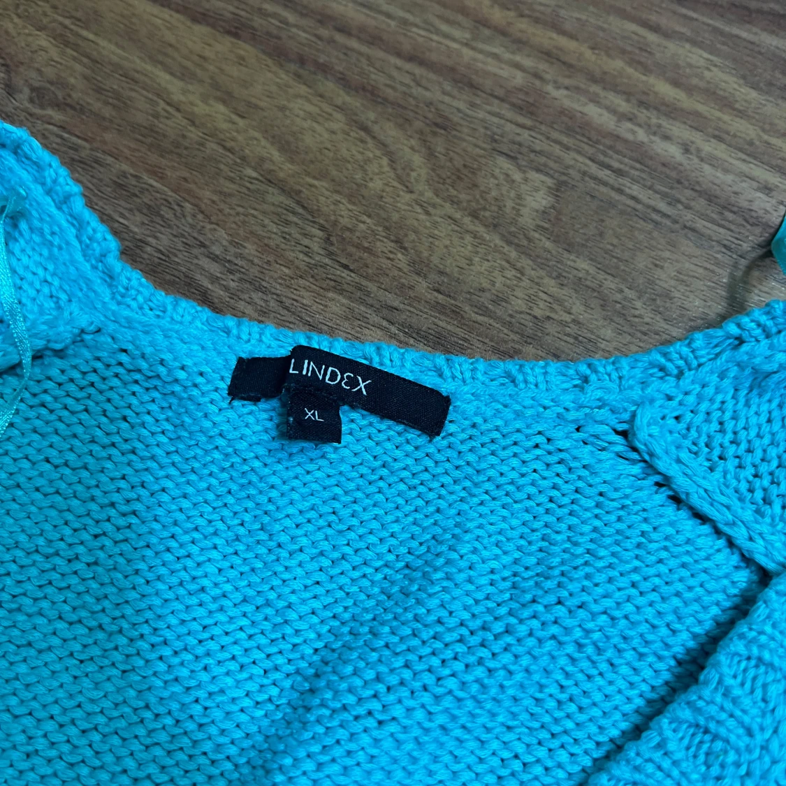 Turkos stickad tröja från Lindex XL - 3