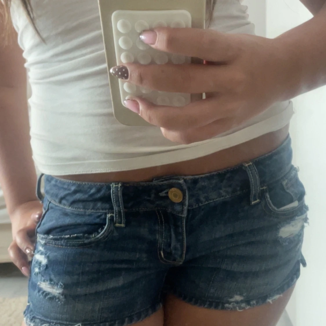 American Eagle jeansshorts låg midja - 2