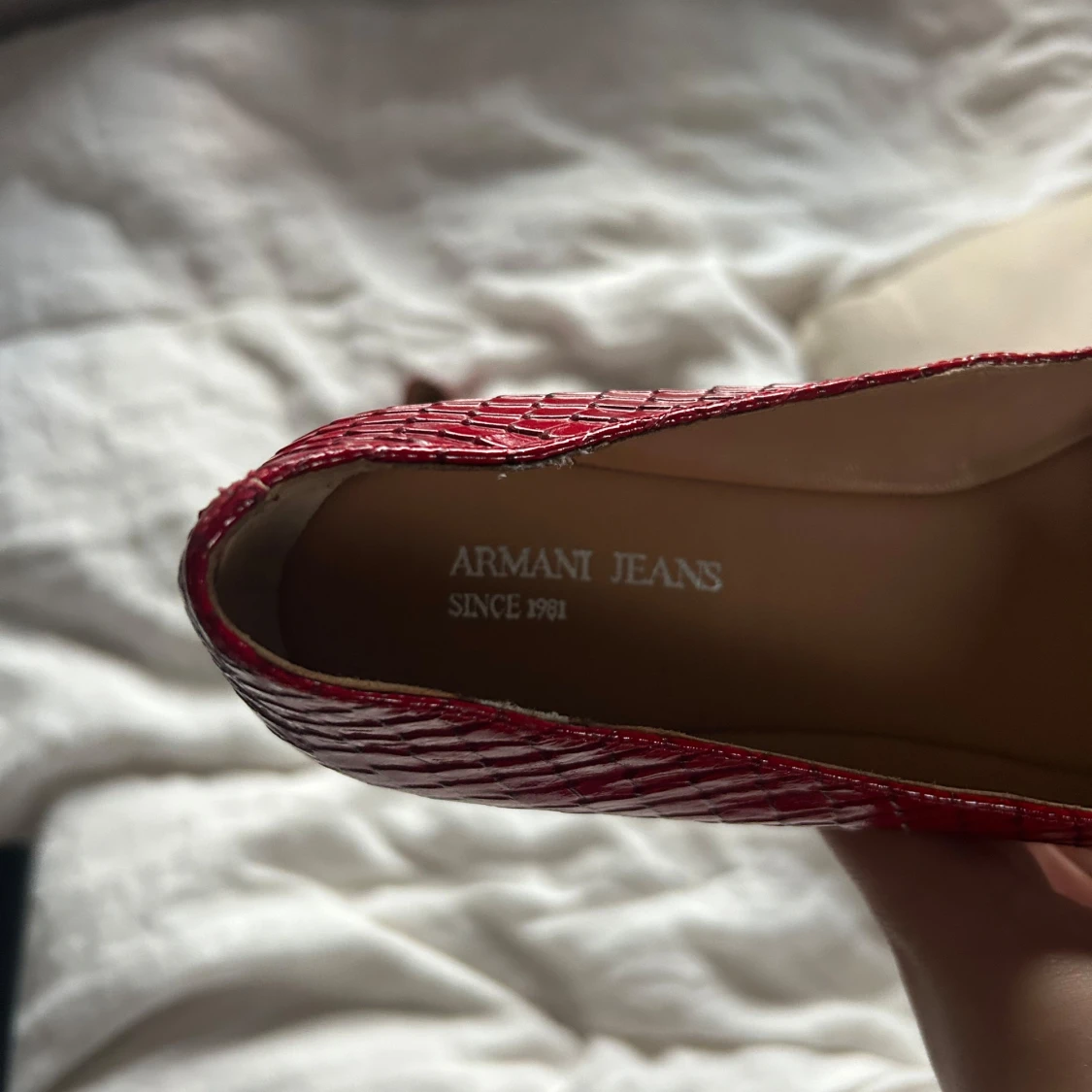 Röda ballerinaskor Armani Jeans - 1