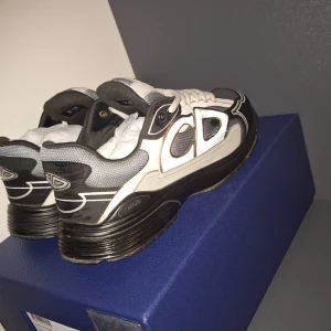 Dior B30 sneakers svart/vit - Säljer ett par Dior B30 sneakers i svart, vitt och grått med reflekterande detaljer och tydlig CD-logga på sidorna. Skorna har en chunky svart sula, meshpaneler och snörning. Kommer med originalkartong, extra skosnören och äkthetskort.