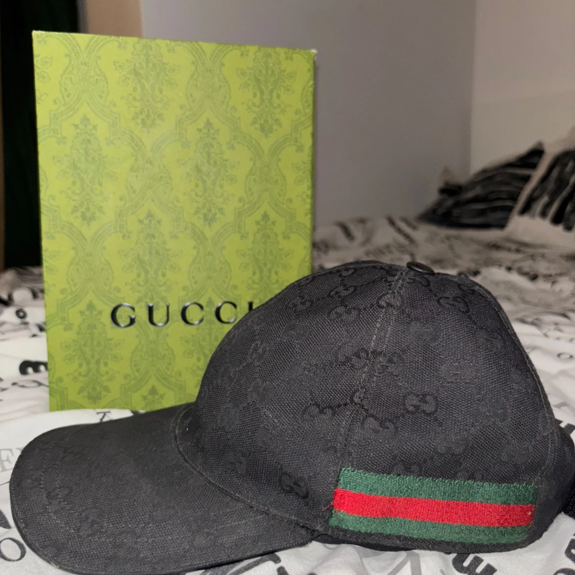 Svart Gucci keps med GG-mönster - 1