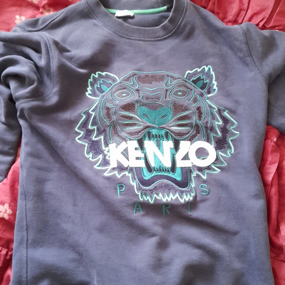Kenzo blå sweatshirt med tigertryck