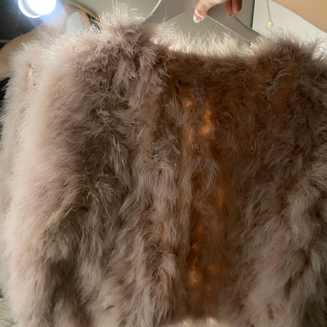 Ljusrosa fluffig pälsjacka från WOS - 3