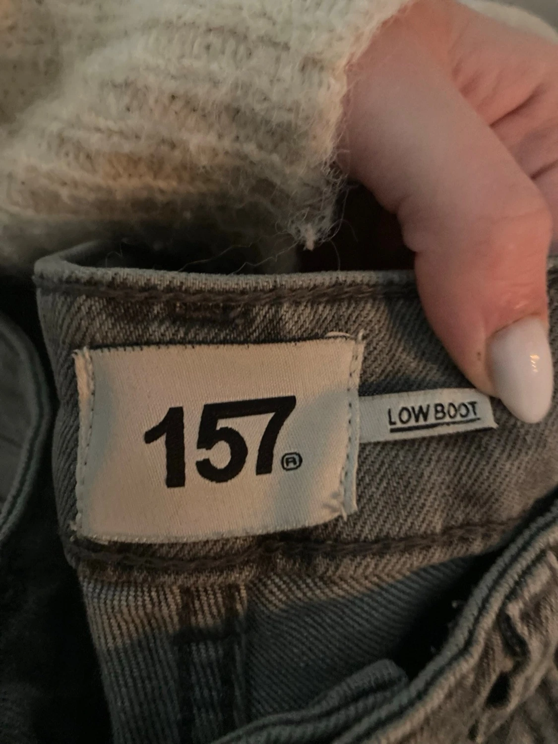 Grå lågmidjade bootcut jeans  - 2