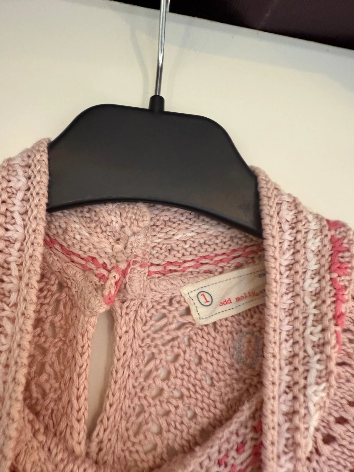 Rosa stickad polotröja Odd Molly - 1