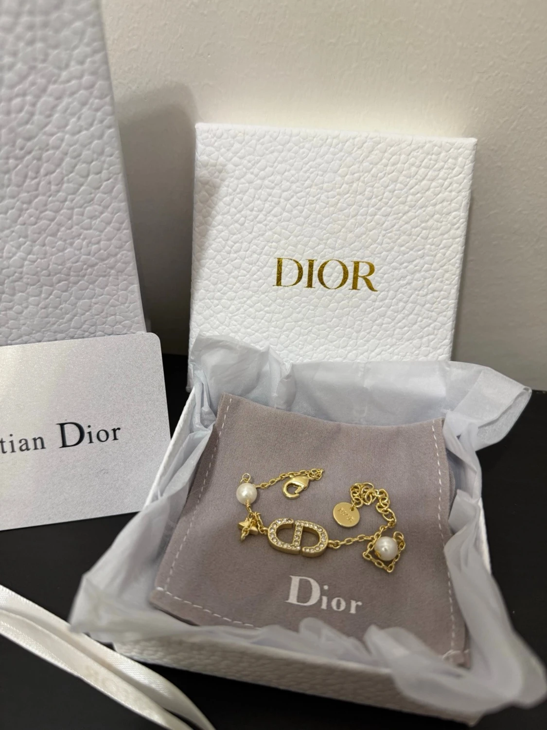 Guldarmband med pärlor från Dior - 3