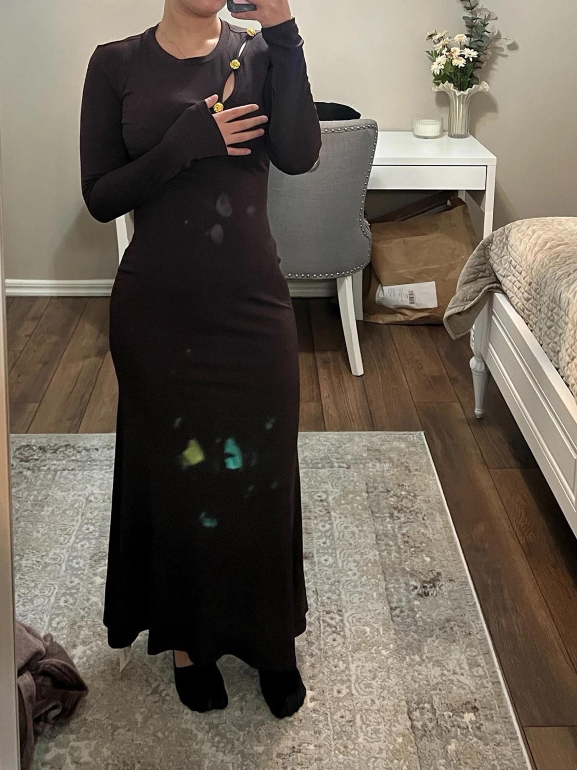 Svart långärmad långklänning - 1