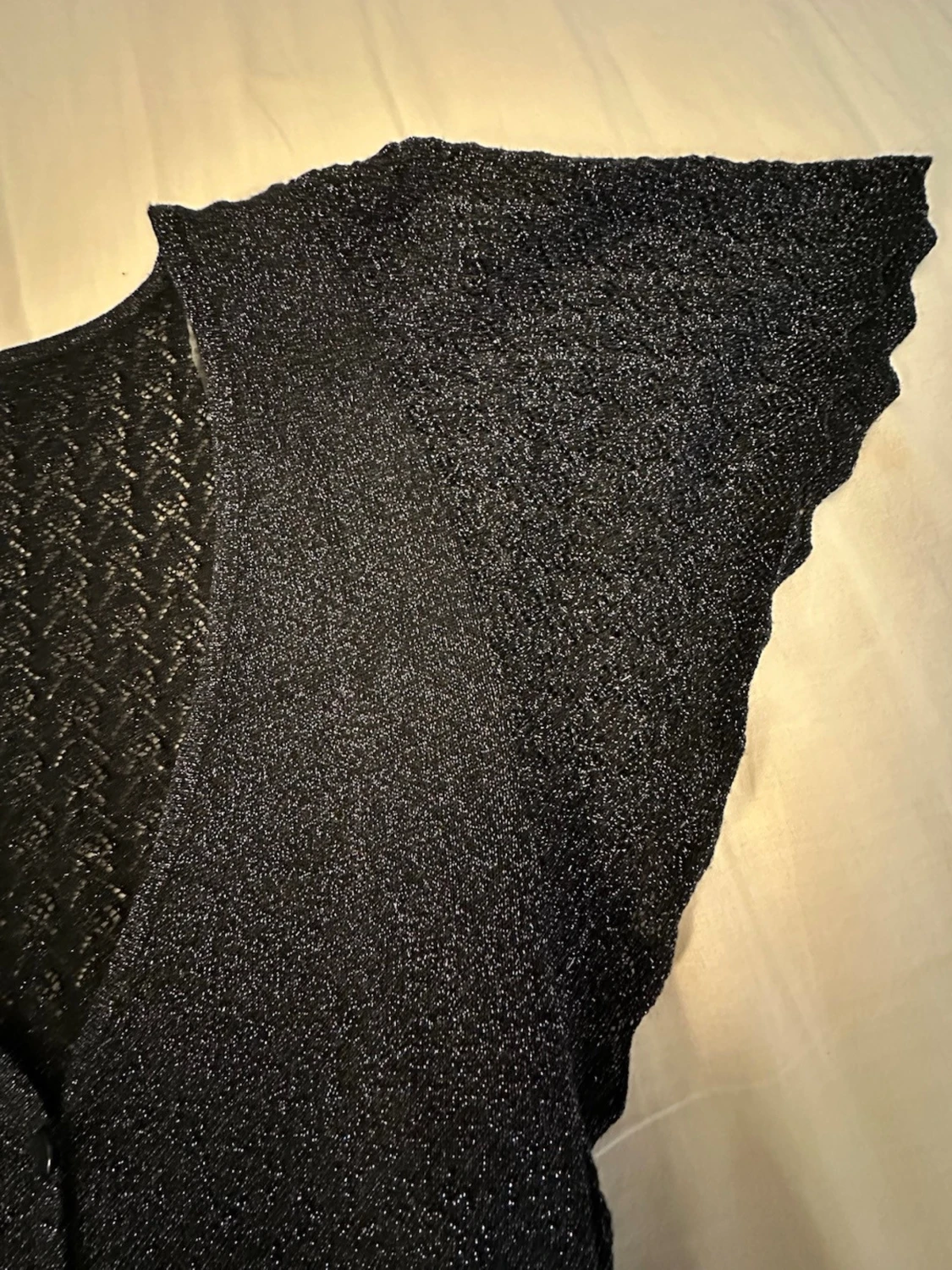 glittery cropped knitted cardigan - 3