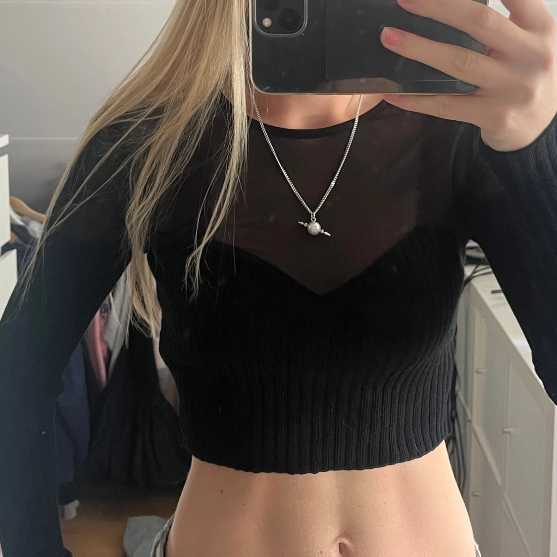 Svart croppad topp från Zara