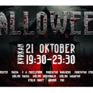 Halloween Fest - 21 October 19:30-23:30. Plats: Kyrkan, globen/gullmarsplan(Stockholm). Halloween fest för ettor och tvåor på gymnasiet.