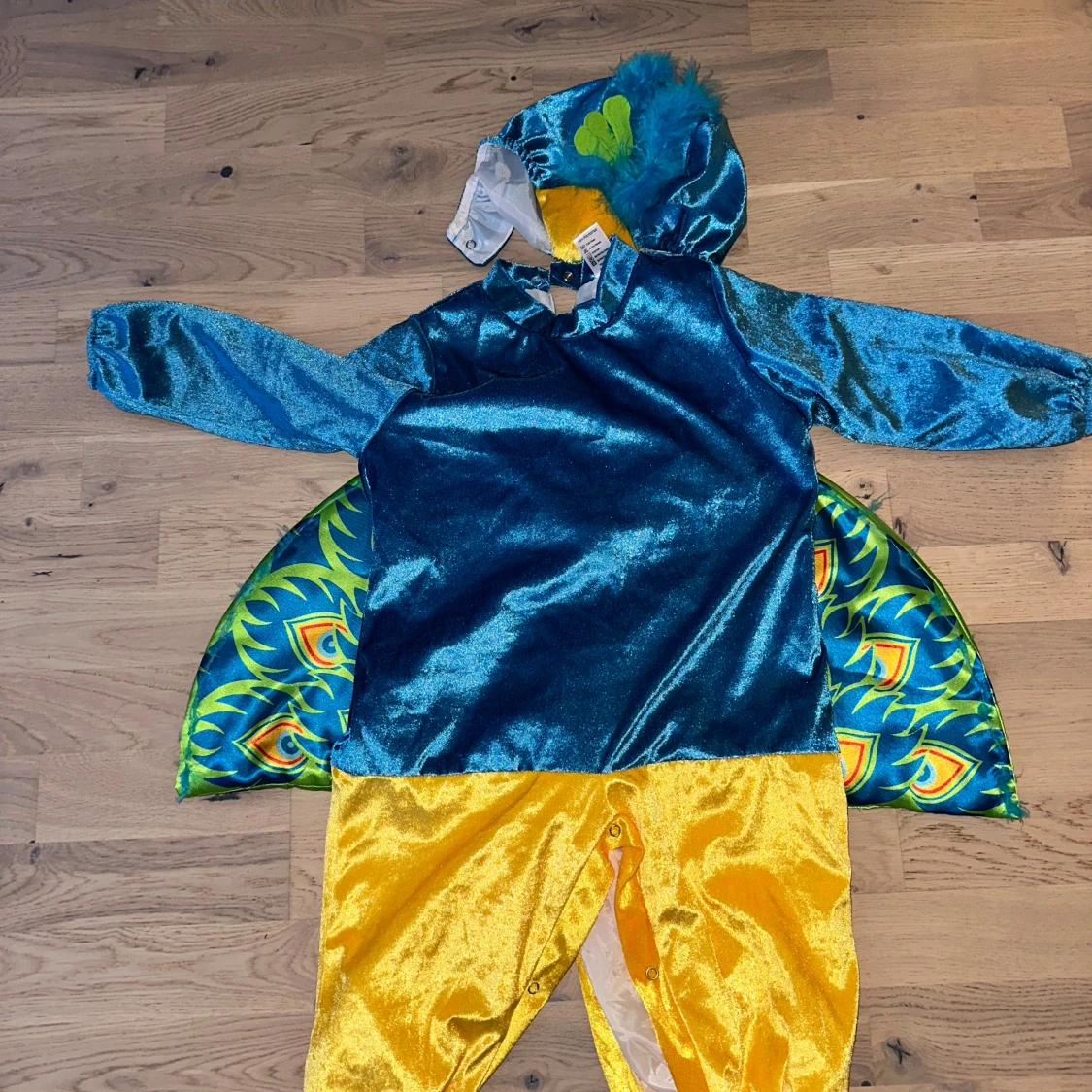 Påfågelkostym i blått och gult pelican dräkt - 3