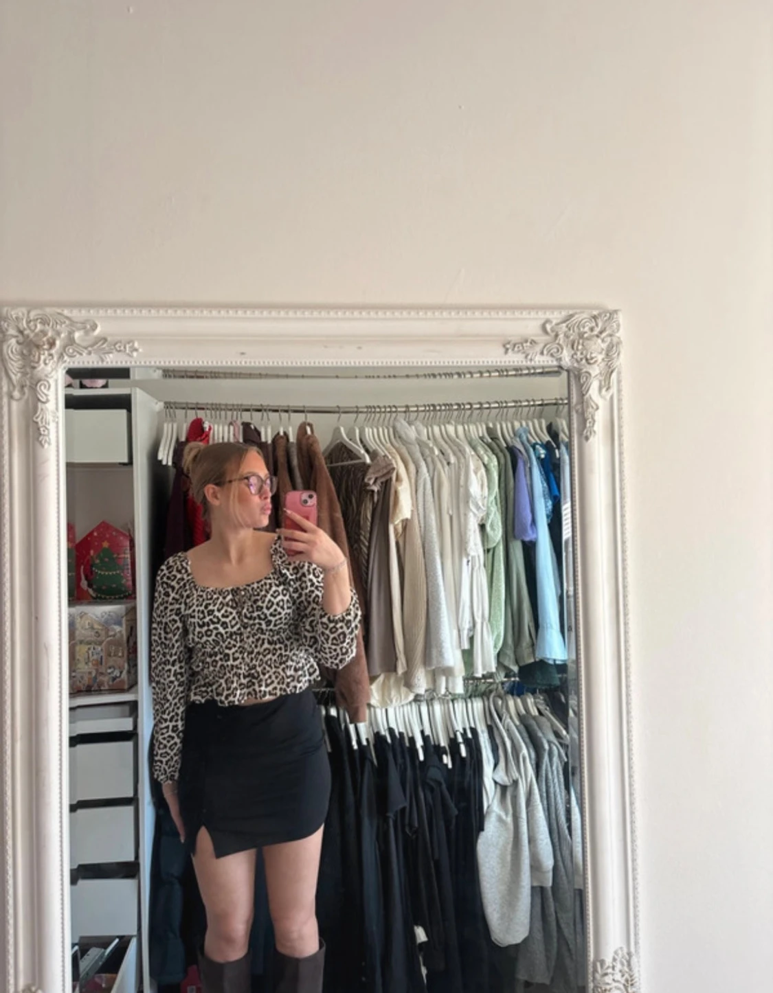  Långärmad leopard topp - 2