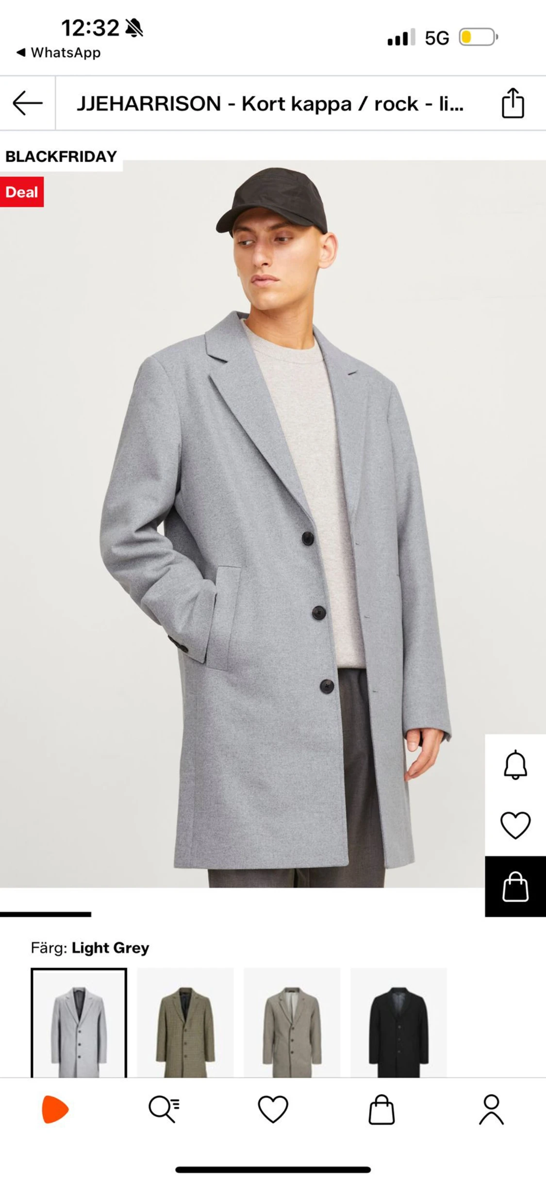 Ljusgrå kort kappa från Jack & Jones - 1