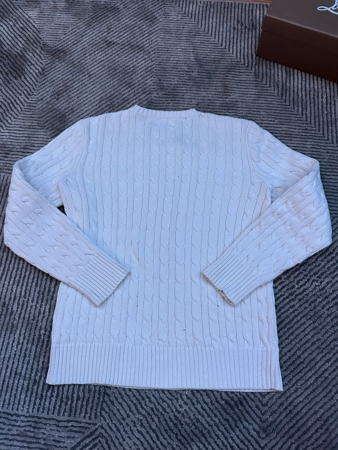 Vit kabelstickad tröja Polo Ralph Lauren - 3