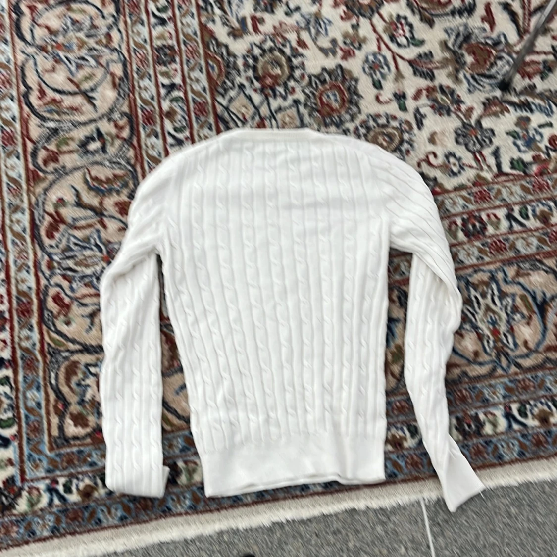 Vit kabelstickad tröja från Gant XS - 1