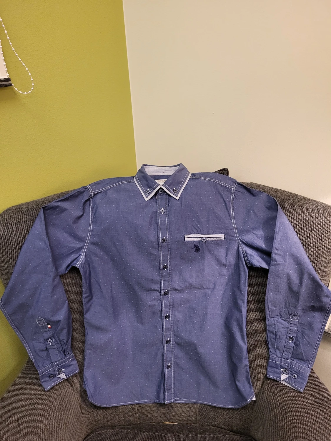 Blå slim fit skjorta från U.S. Polo Assn. - 1