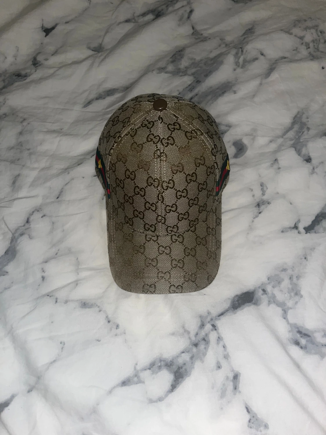 Gucci keps beige med brodyr