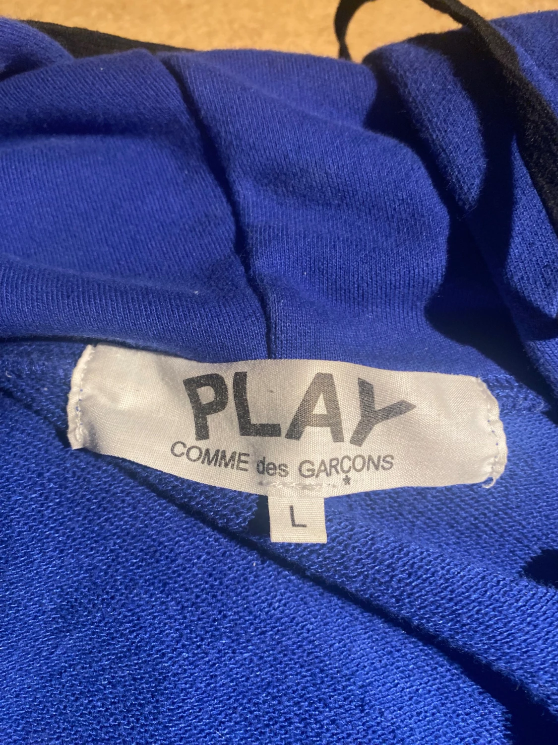 Blå Comme des Garçons PLAY hoodie L - 2