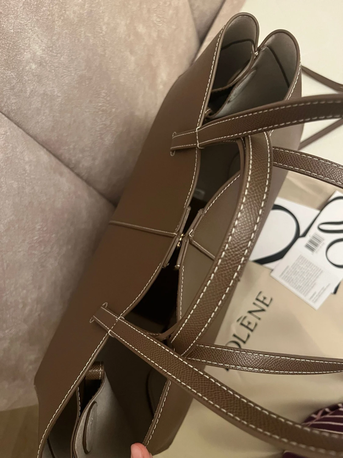 Brun axelväska från Polène i skinn - 4