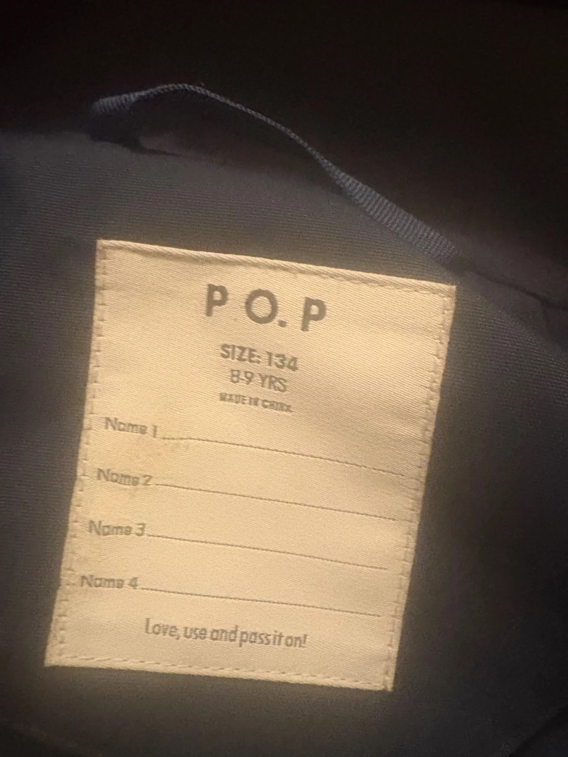 Mörkblå vindjacka från P.O.P, strl 134 - 1