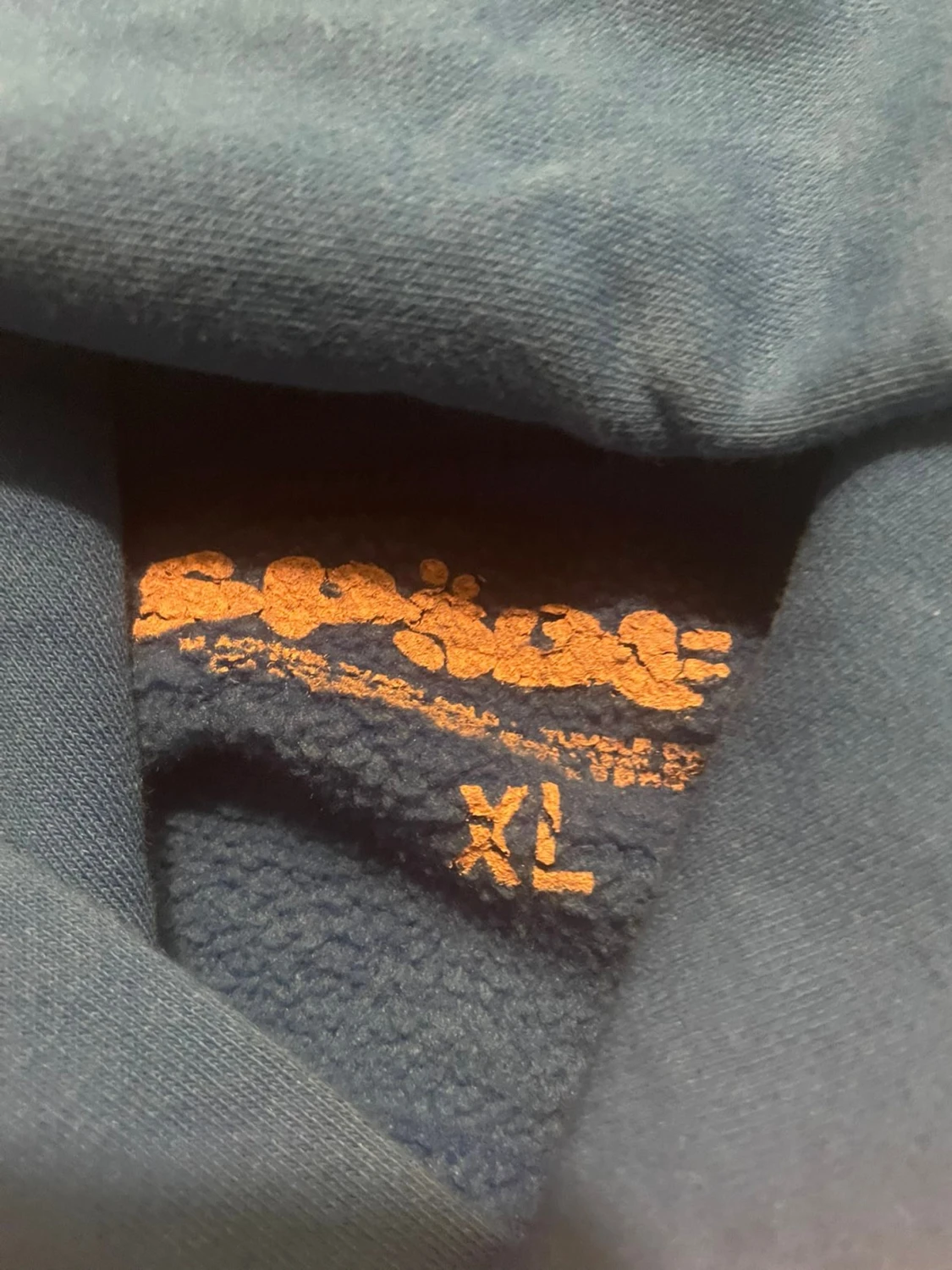 555 blå hoodie med rosa stjärnor XL - 2