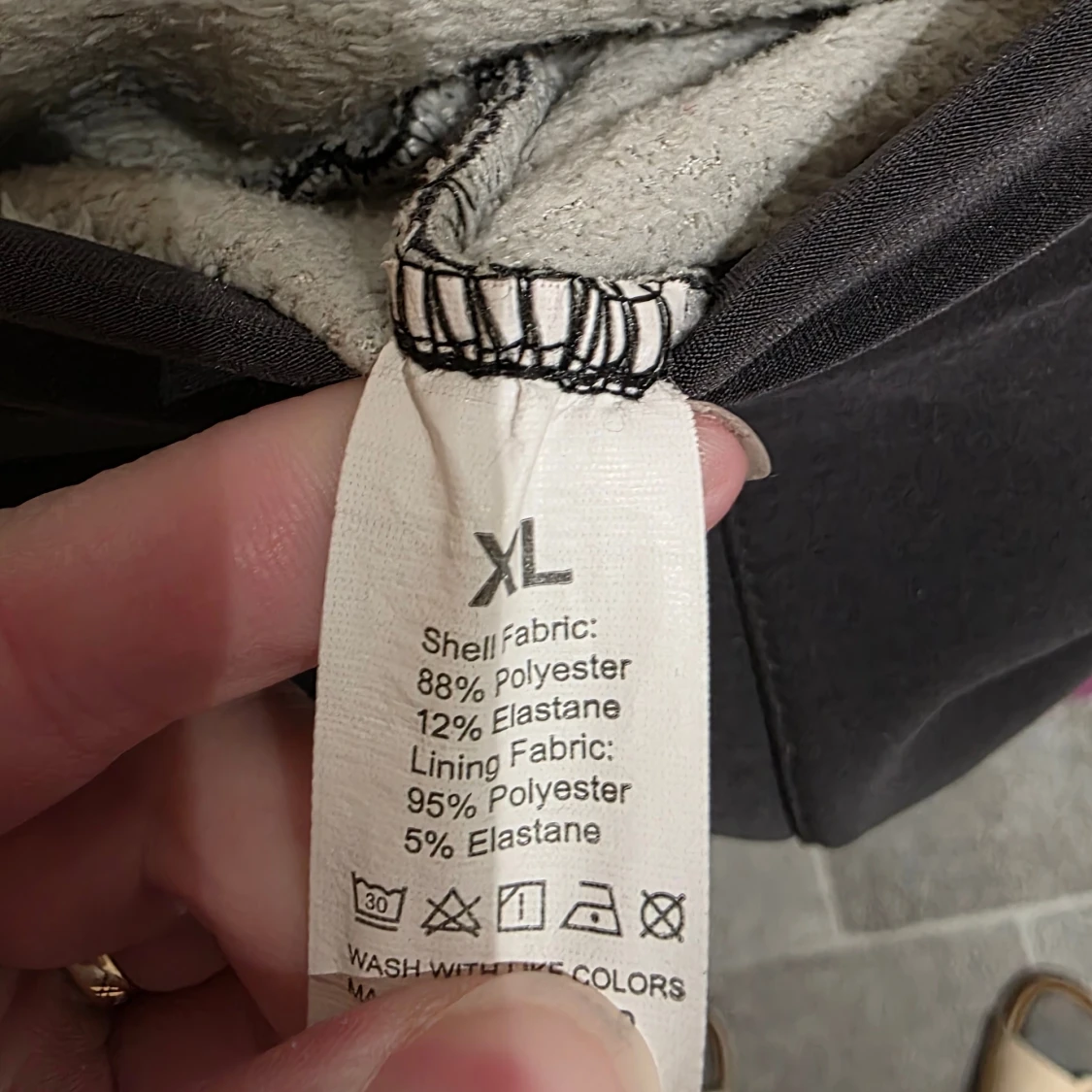 Svarta leggings med fleecefoder XL - 1