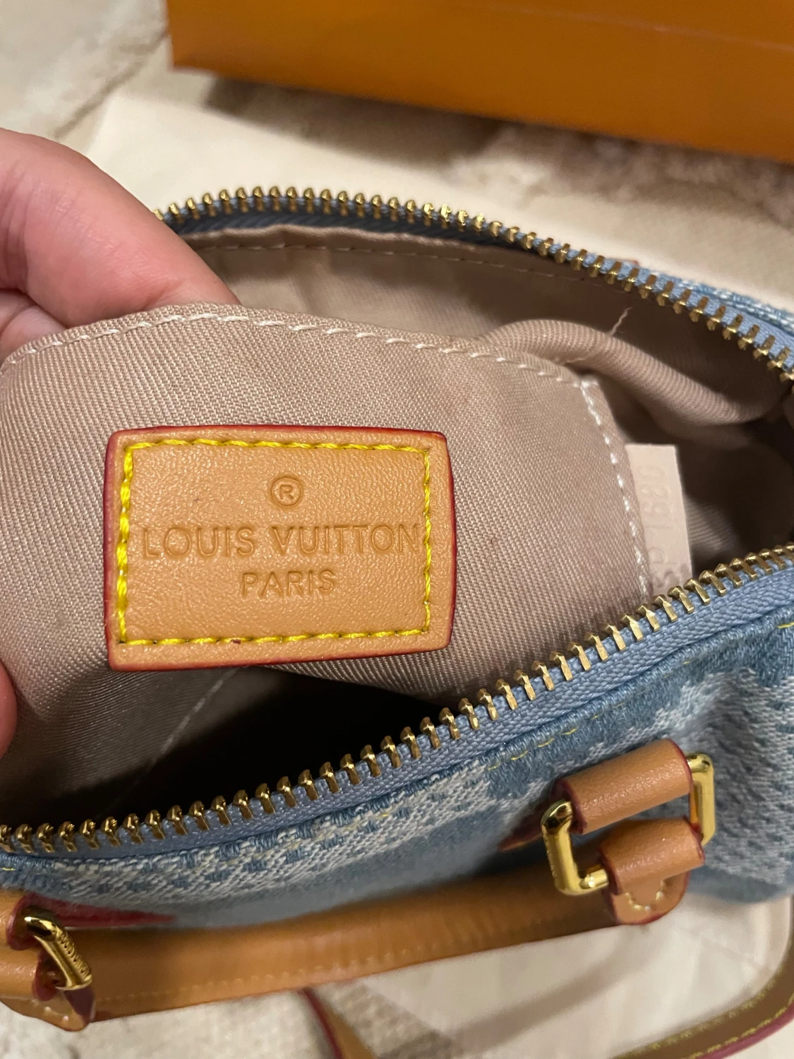 Louis Vuitton denim handväska - 6