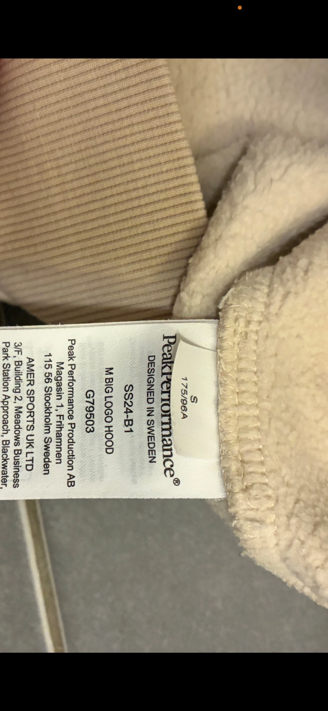 Beige hoodie från Peak Performance S - 4