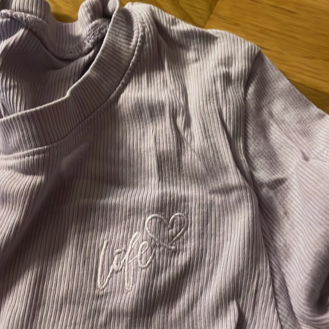 Ljuslila ribbad långärmad tröja Lindex - 2