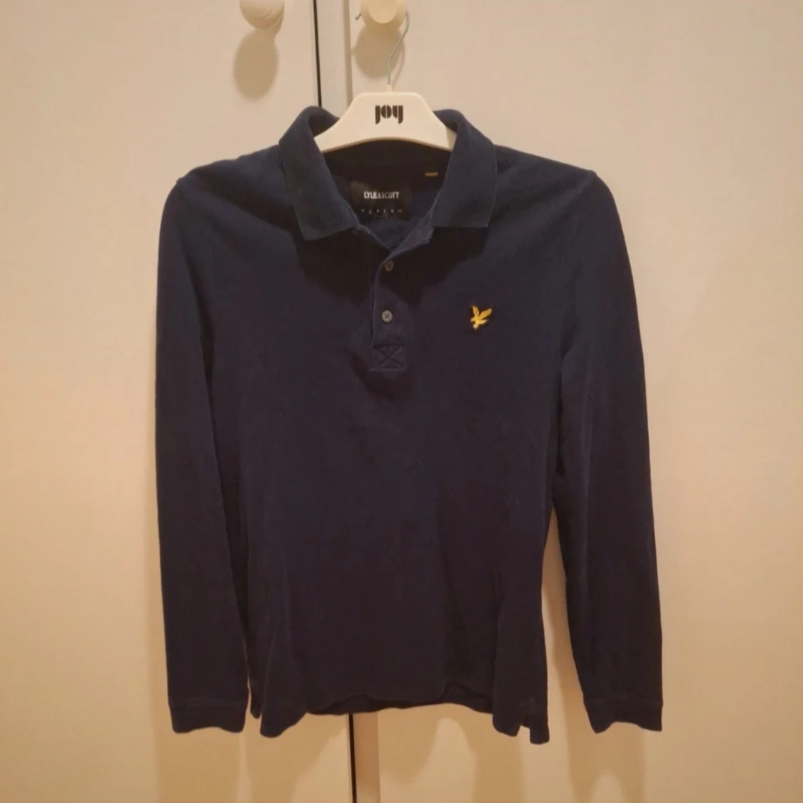 Mörkblå långärmad pikétröja Lyle & Scott