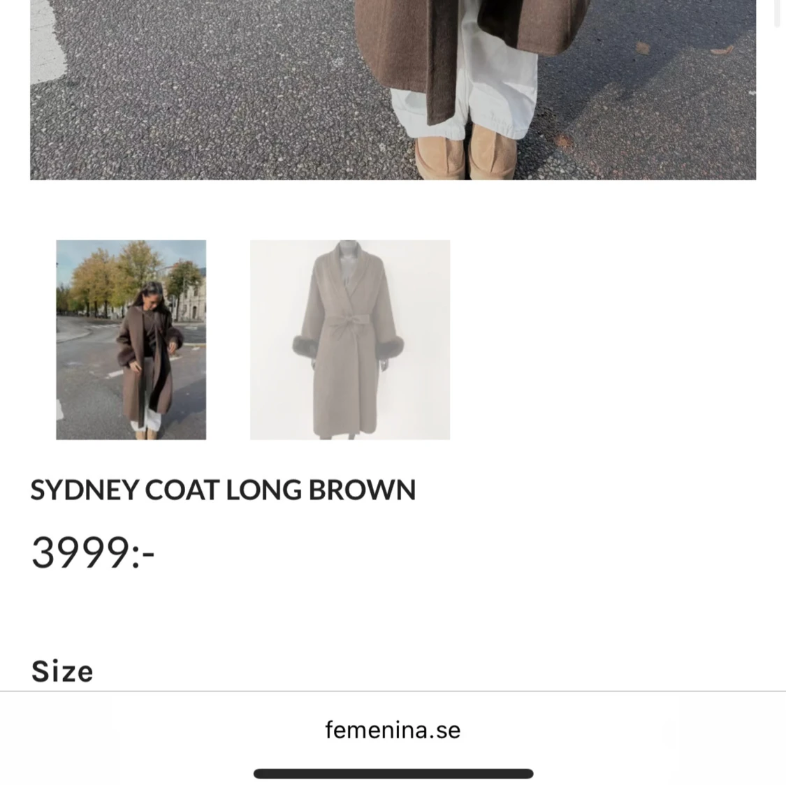 Sydney lång brun kappa från Femenina - 1