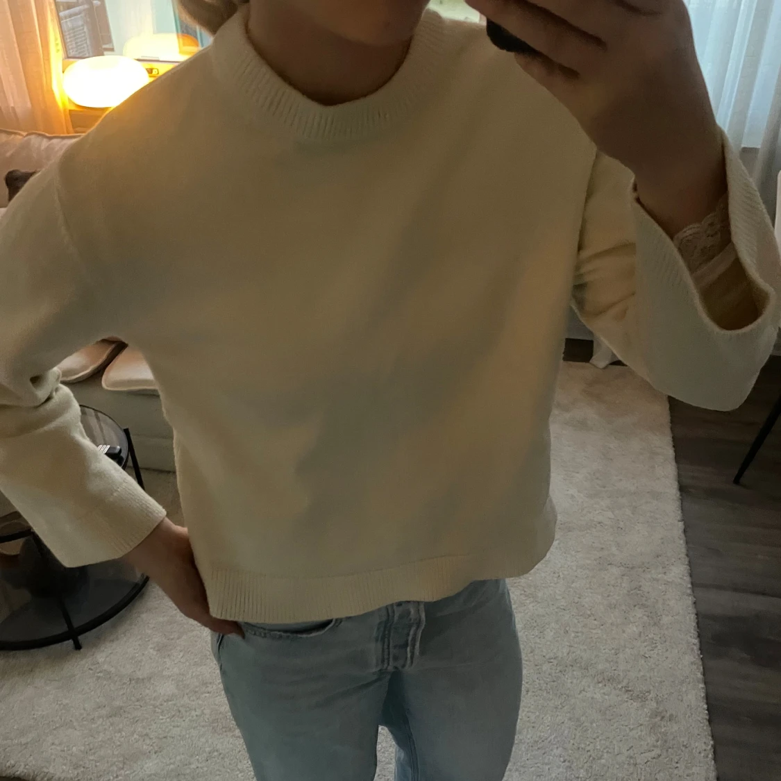 Beige stickad tröja från Gina Tricot - 1