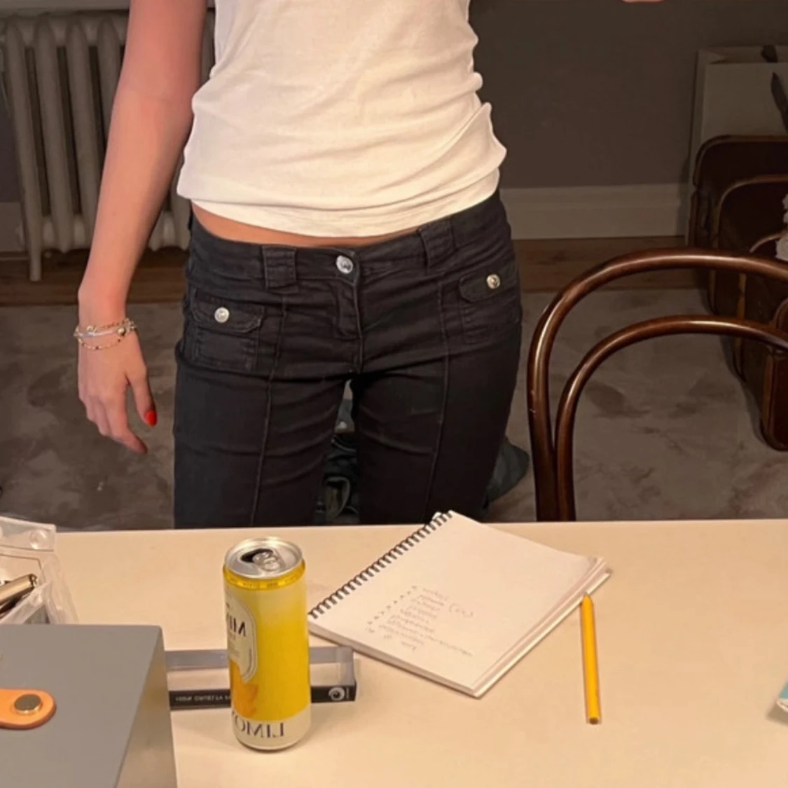 Svarta lågmidjade bootcut jeans - 2