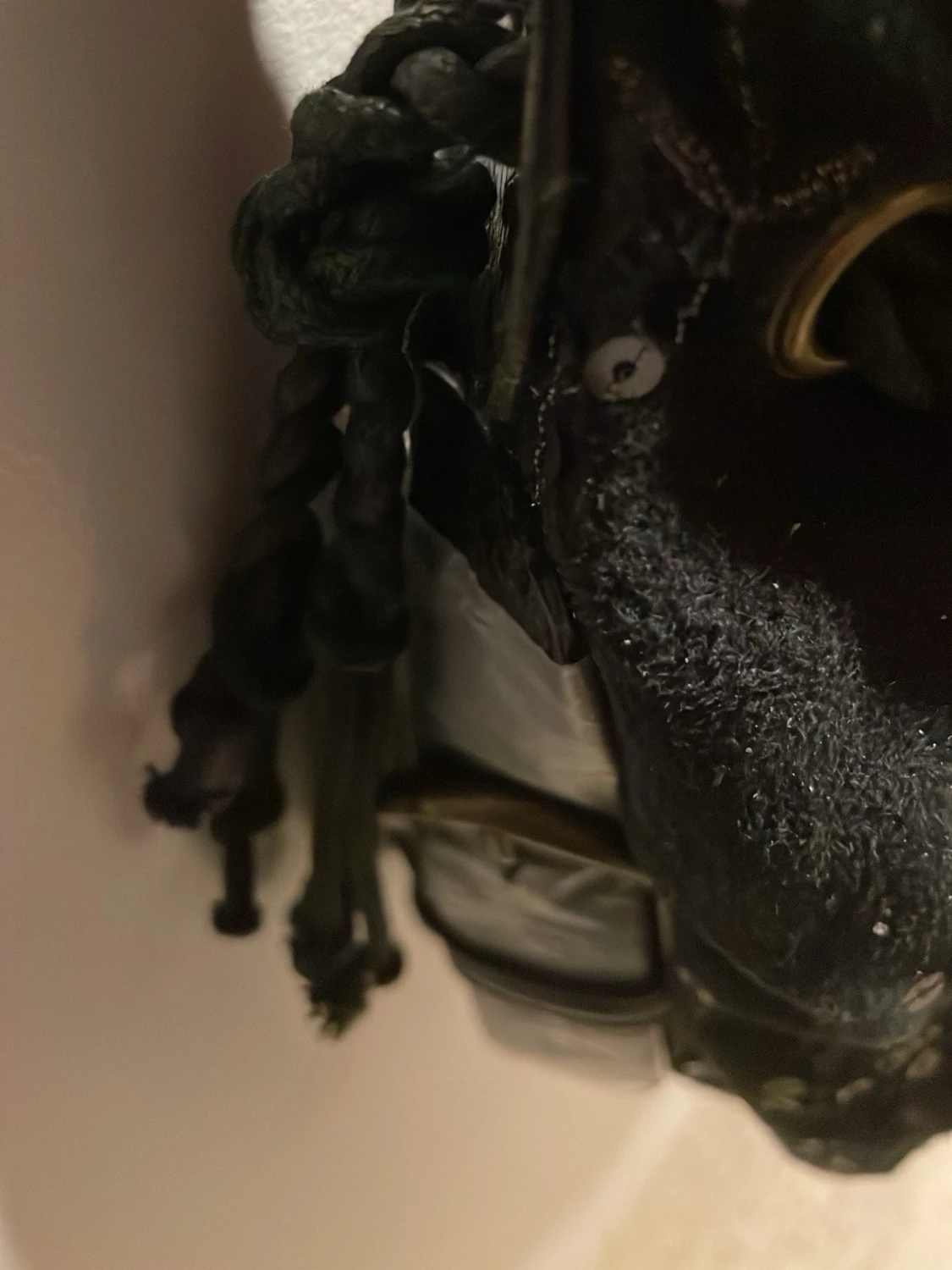 Svart axelväska med paljetter och snörning - 6