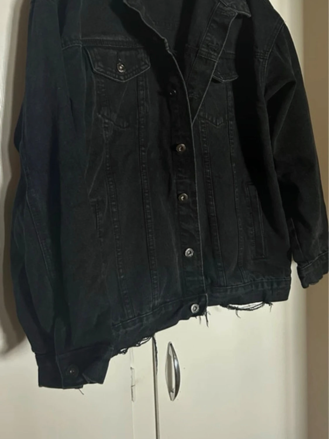 Svart oversized jeansjacka - 2