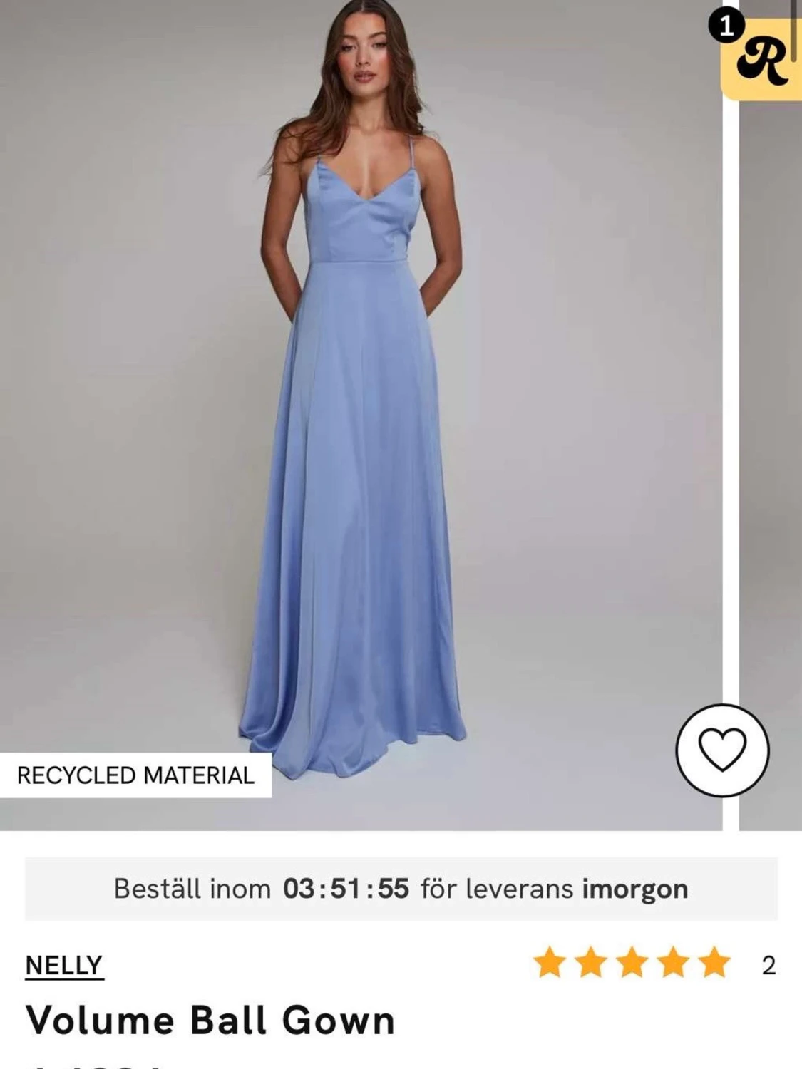 Ljusblå balklänning från Nelly - 3