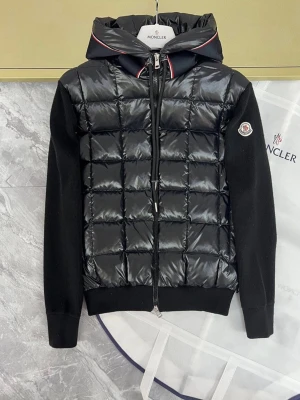 Moncler Cardigan With Padded Front Panel Black - Moncler Cardigan With Padded Front Panel Black 