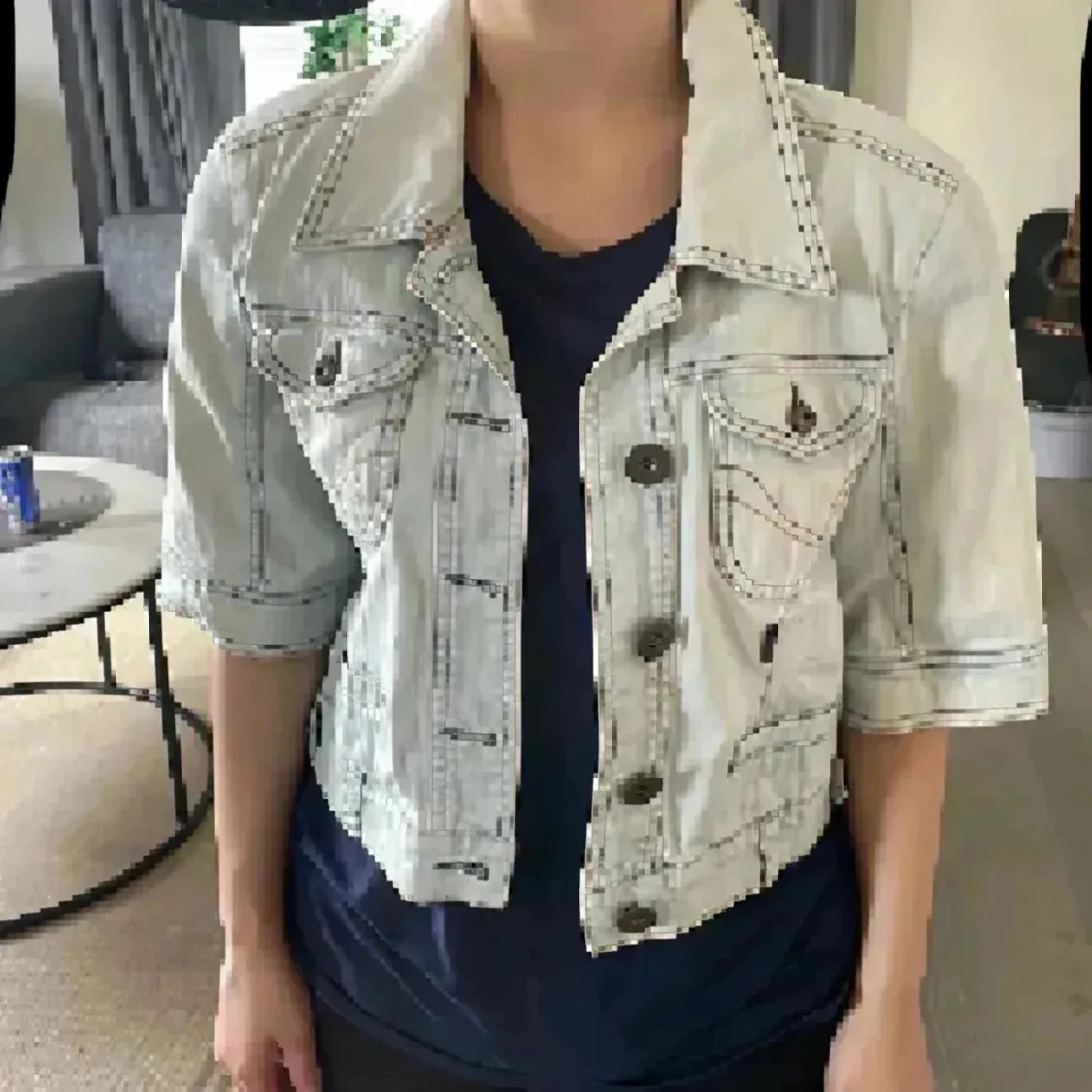 Ljus jeansjacka från ONLY, croppad - 3