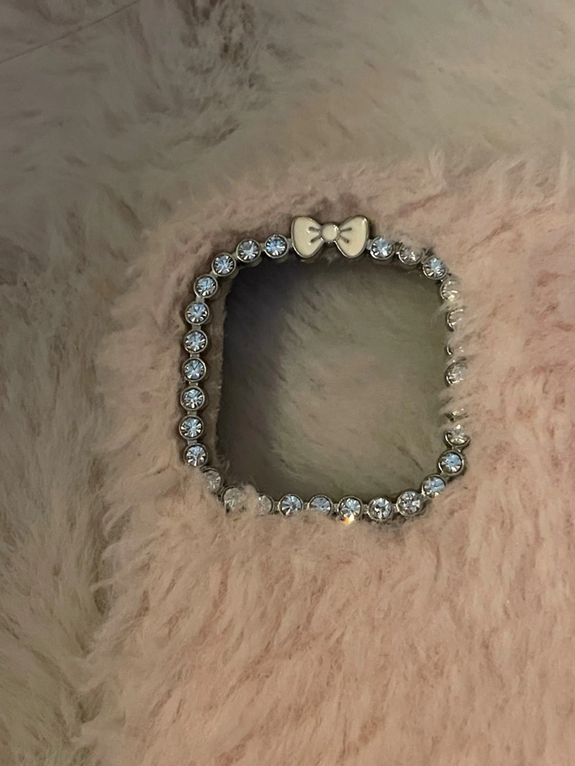 Ljus rosa mobil skal med diamant ram. - 1