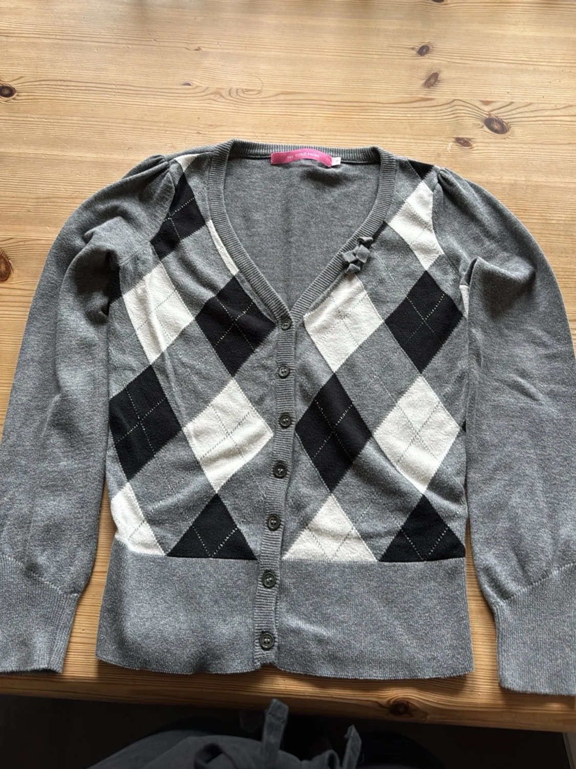 Grå argyle kofta från 365 Sunshine - 2