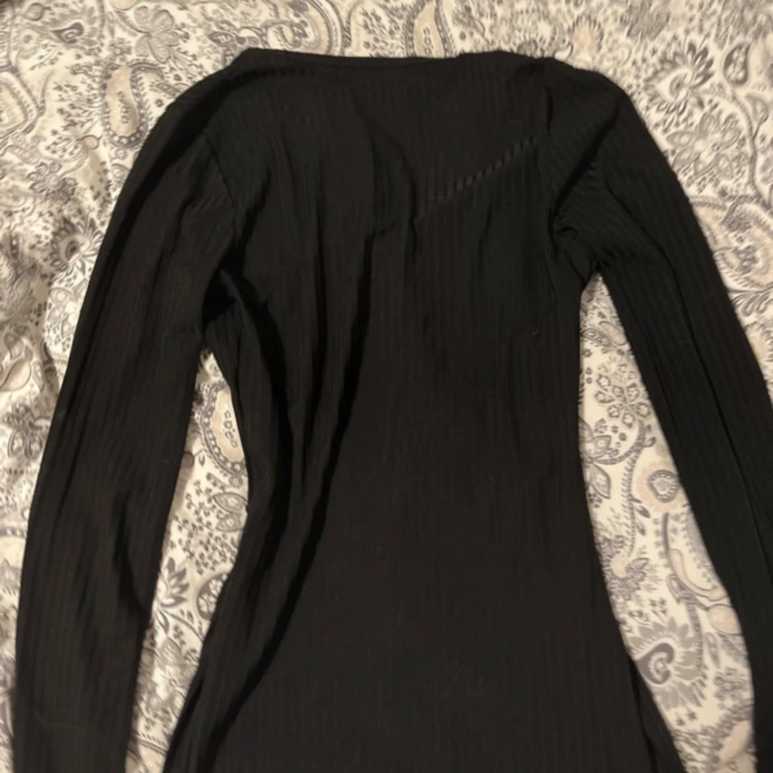 Svart ribbad långärmad topp Boohoo - 3