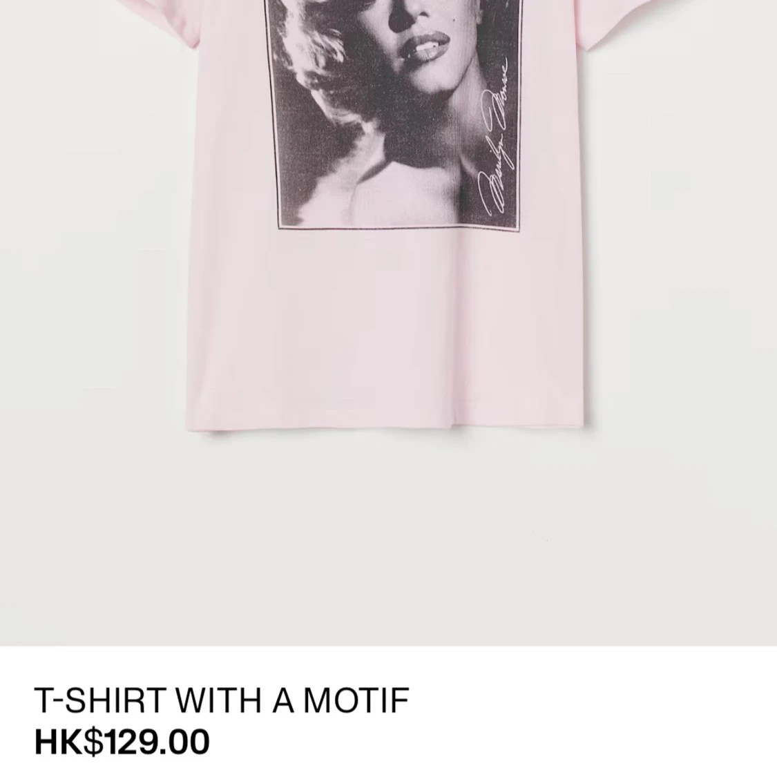 Ljusrosa t-shirt med Marilyn Monroe-tryck