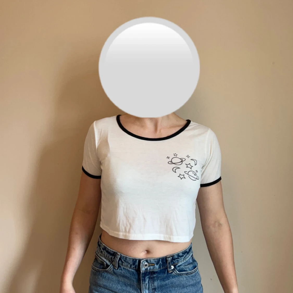 Vit magtröja m tryck - 1