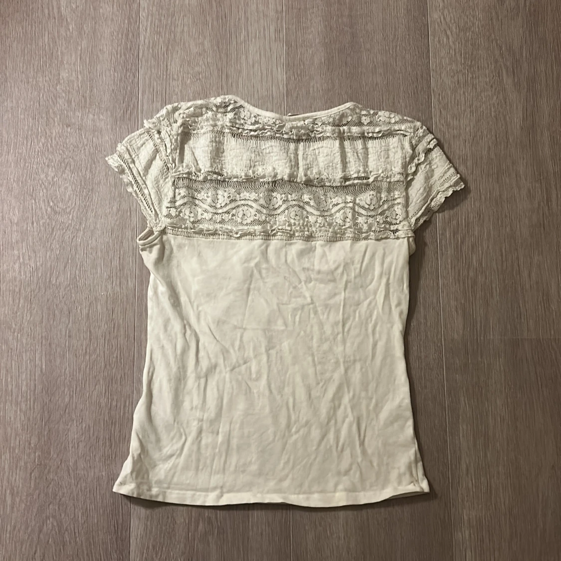 Vit spetsblus från H&M, stl S - 1