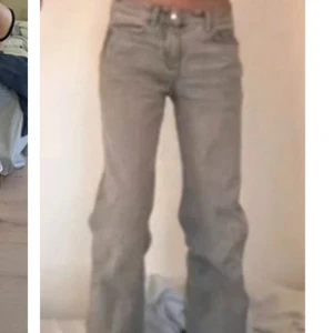 Grå raka jeans - Säljer ett par grå jeans från Perfect Jeans i rak modell. Lowwaist/midwaist. Avklippta längst ner. Passar någon mellan 160-164 cm lång.