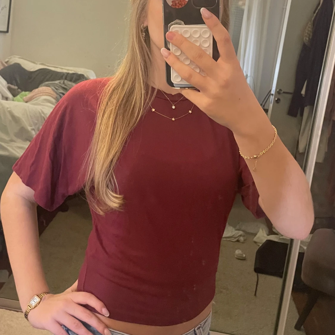 Vinröd croppad topp från 157 - 1