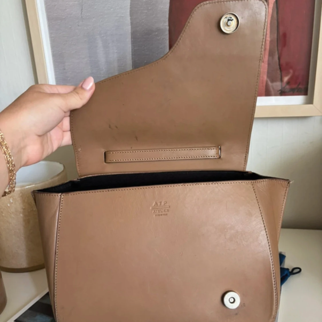 Beige handväska från ATP Atelier - 1