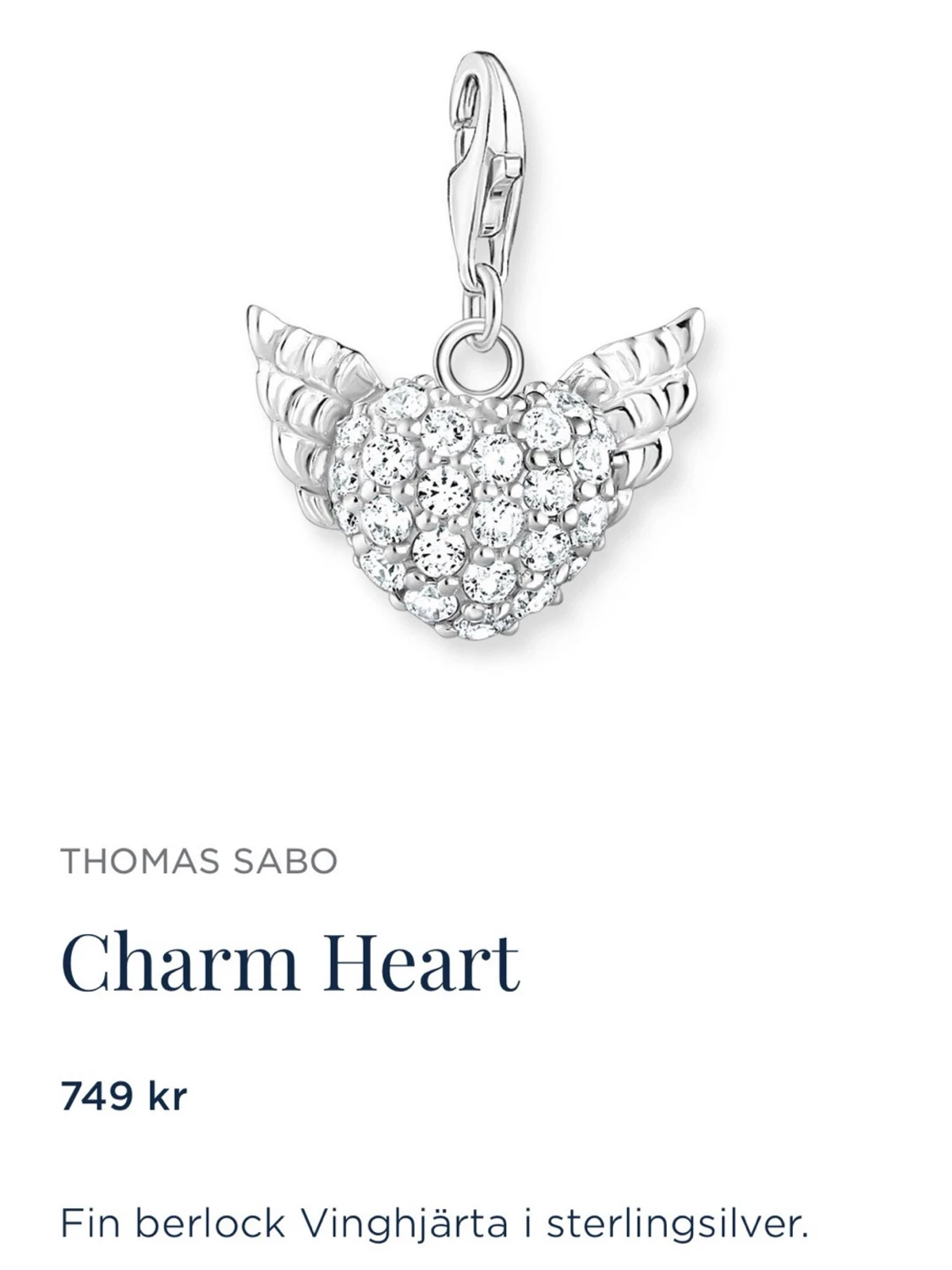 Silverfärgad vinge-hjärta armband Thomas Sabo